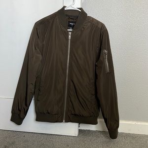 Mocha brown colored bomber jacket for sale. From forever 21 mens line